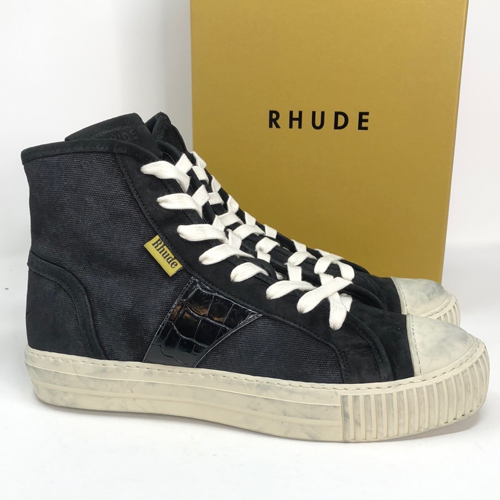 Rhude Bel Airs Black/Croc Men’s High Top Sneakers - Size 8